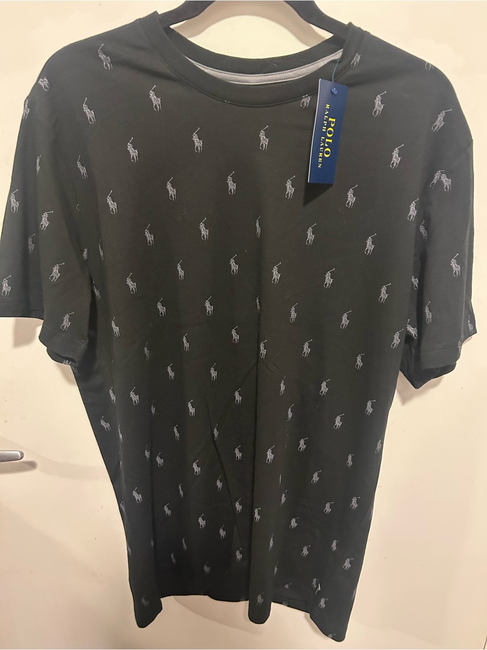 Polo by Ralph Lauren Black Short-Sleeve Tee with grey Pony Motif
